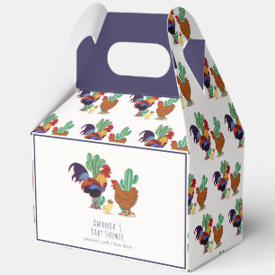 Country Cowboy Cactus Rooster Chicken Baby Shower  Favour Box