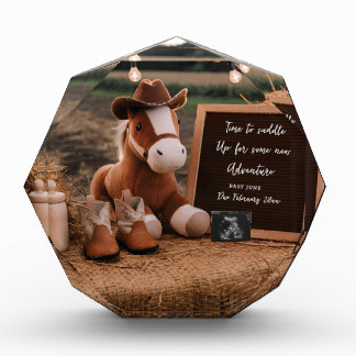 Country cowboy horse Pregnancy Announcement  Photo Block