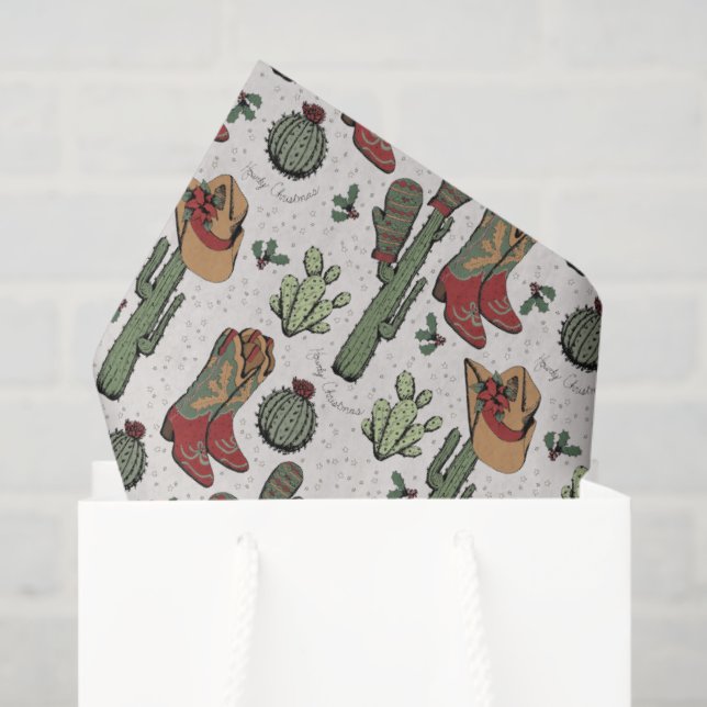 Country Cowboy Howdy Christmas Tissue Paper (Gift Bag)
