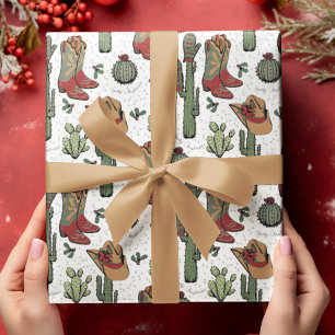 Country Cowboy Howdy Christmas Wrapping Paper