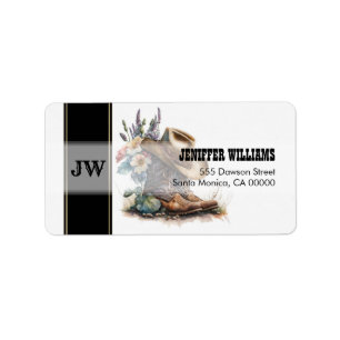 Country Cowgirl Boots Flower Hat Texas Label