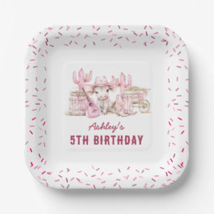 Country Cowgirl Kids Birthday Party Paper Plate