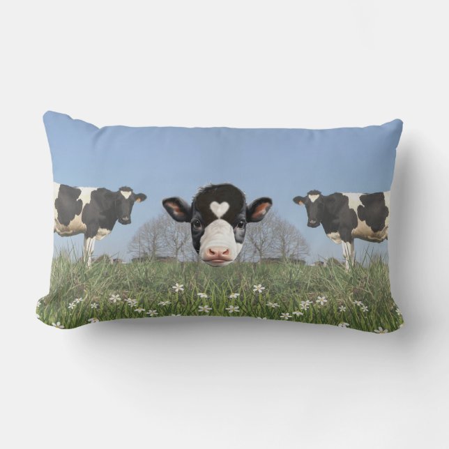 Country Cows and Customisable Cow Face Lumbar Cushion (Front)