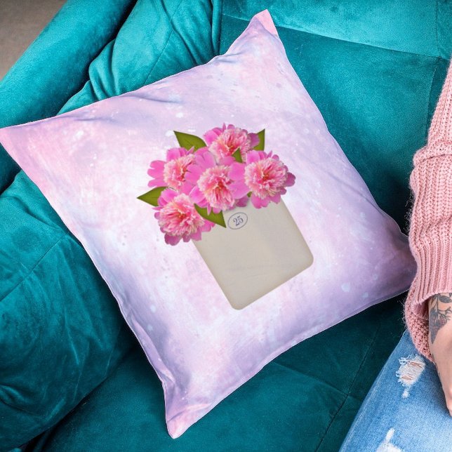 Country Crock Of Peonies  Cushion (Creator Uploaded)