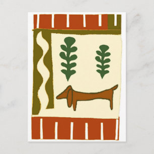Country Dachshund Season's Greetings Holiday Postcard