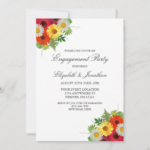Country Daisies Engagement Party Invitation
