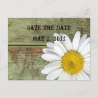 Country Daisy and Barn Wood Save the Date