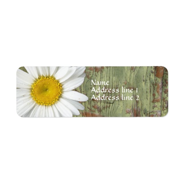 Country Daisy Barn Wood Address Labels (Front)