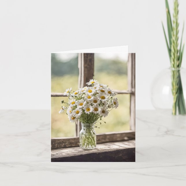 Country Daisy Bouquet Note Card (Front)