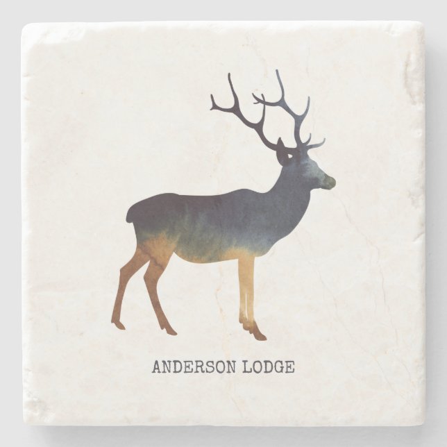 Country Deer Stone Coaster (Front)