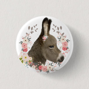 Country Donkey 3 Cm Round Badge