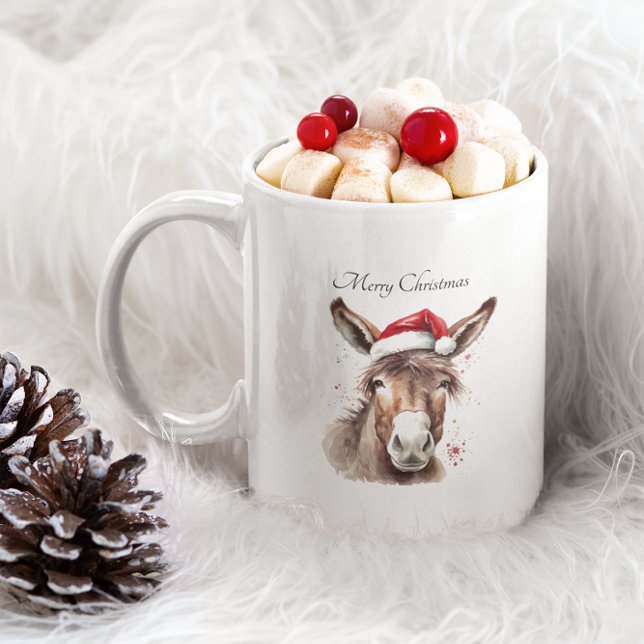 Country Donkey Christmas Coffee Humour Mug (Creator Uploaded)