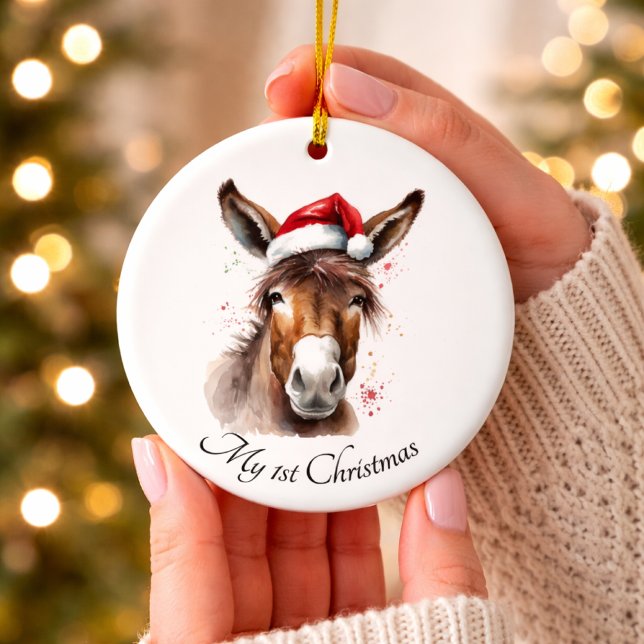 Country Donkey Holiday Tree Keepsake Ceramic Tree Decoration (Creator Uploaded)