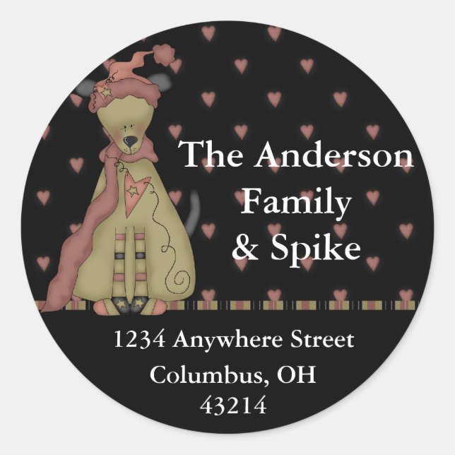 Country Dressed Dog Return Address Stickers (Front)
