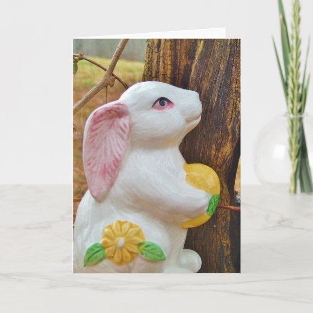 Country Easter Bunny Holiday Card (Front)