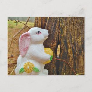 Country Easter Bunny Holiday Postcard