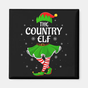 Country Elf Christmas Family Girls Women Elf Squad Magnet
