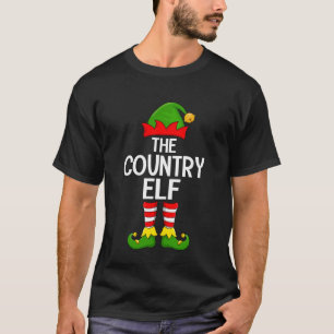 Country Elf Xmas Matching Family Elf Squad Christm T-Shirt