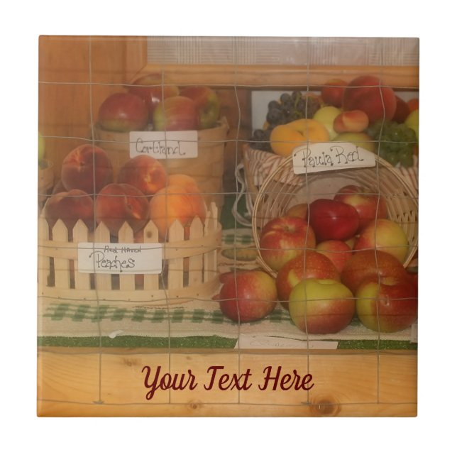 Country Fair Fruit Harvest Personalised Tile (Front)