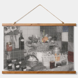 Country Fair Produce Partial Colour Vintage   Hanging Tapestry