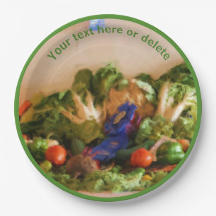 Country Fair Vegetables Art Personalised Party   Paper Plate