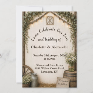 Country Farm Barn Wedding Invitation