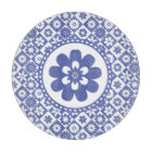 Country Farm Blue and White Check Floral Pattern