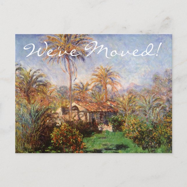 Country Farm by Claude Monet, Change of Address Announcement Postcard (Front)