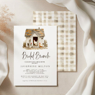 Country Farm Chicken Bridal Shower Brunch Invitation