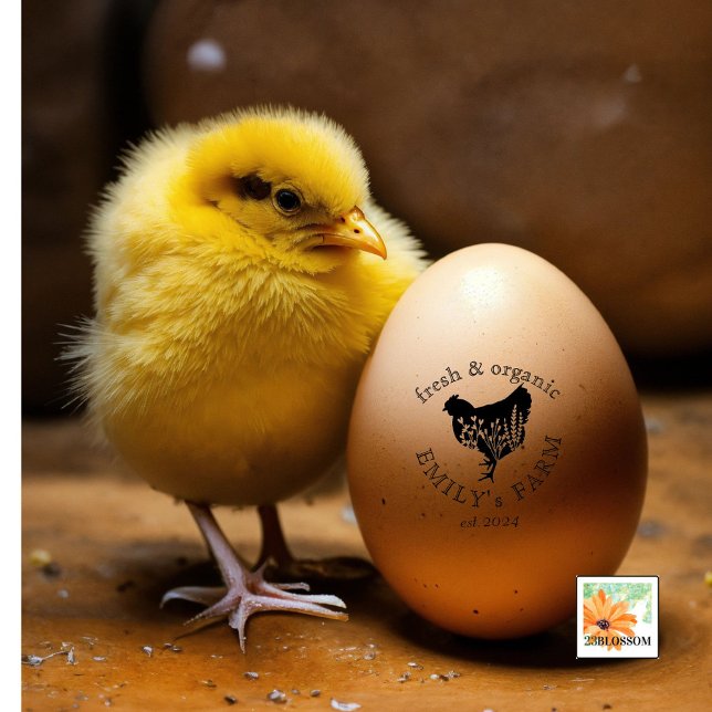 country farm chicken coop personalised name rubber stamp (Creator Uploaded)