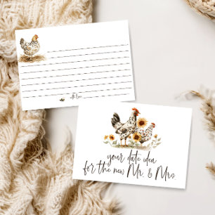 Country Farm Chicken Date Night Idea Shower Game Stationery
