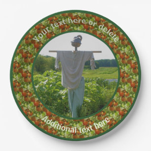 Country Farm Garden Scarecrow Personalised Party  Paper Plate