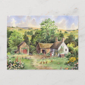 "Country Farm" idyllic country landscape Postcard