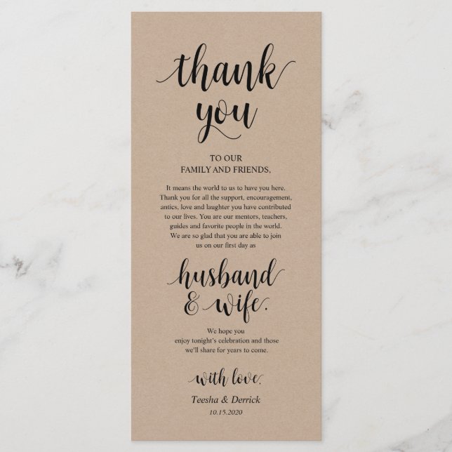 Country Farm Kraft, Place Setting Thank You Cards (Front)