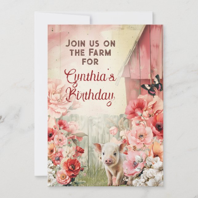 Country Farm Party Invitation (Front)