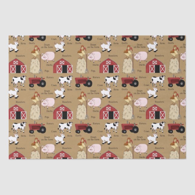Country Farm pattern tissue paper (Front)