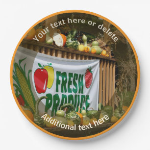 Country Farm Stand Personalised Party Paper Plate