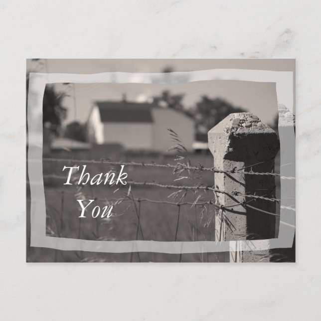 Country Farm Thank You Postcard (Front)