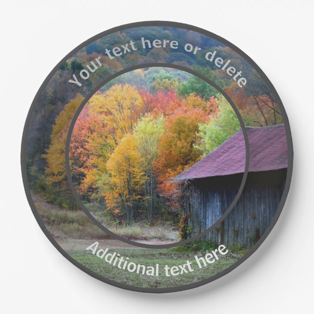 Country Farm Tobacco Barn Personalised Party  Paper Plate (Front)