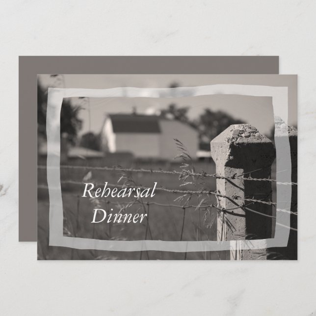 Country Farm Wedding Rehearsal Dinner Invitation (Front/Back)