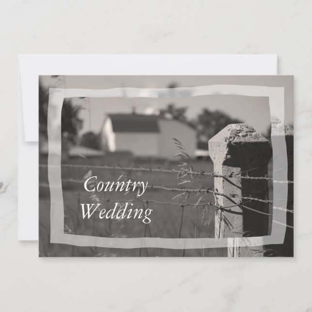 Country Farm Wedding Save the Date Announcement (Front)