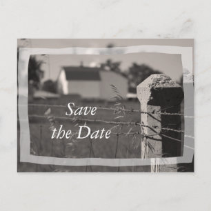 Country Farm Wedding Save the Date Announcement Postcard