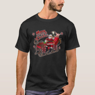Country Farmer Satnta Merry Christmas Farm Animals T-Shirt