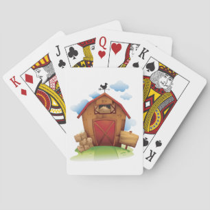 Country Farmhouse Barn with Weather Vane Playing Cards