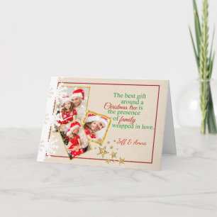 Country Faux Cardboard Photo Christmas Card