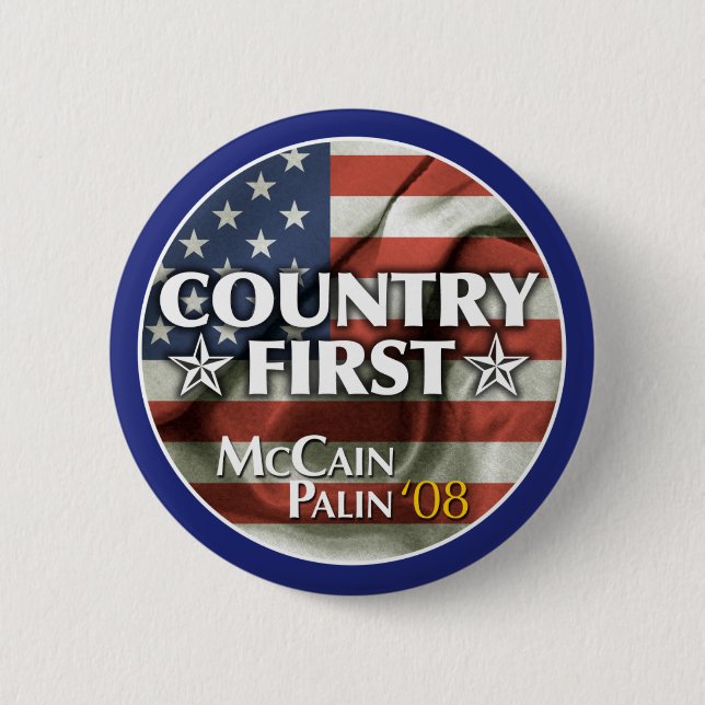 Country First: McCain-Palin Button (Front)