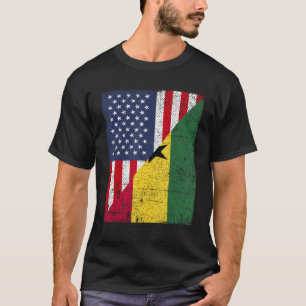 Country Flag Design Half USA Half Ghana T-Shirt