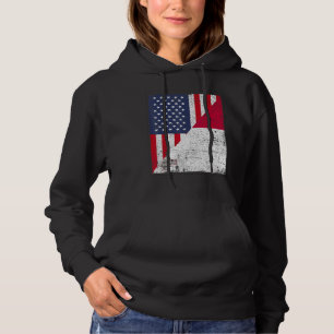 Country Flag Design Half USA Half Malta Hoodie
