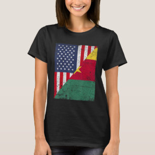Country Flag Half USA Half Cameroon T-Shirt