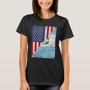 Country Flag Half USA Half Guatemala T-Shirt